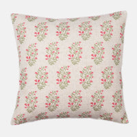 Gerbera Pink and Green Cushion with Feather Inner 50cm x 50cm