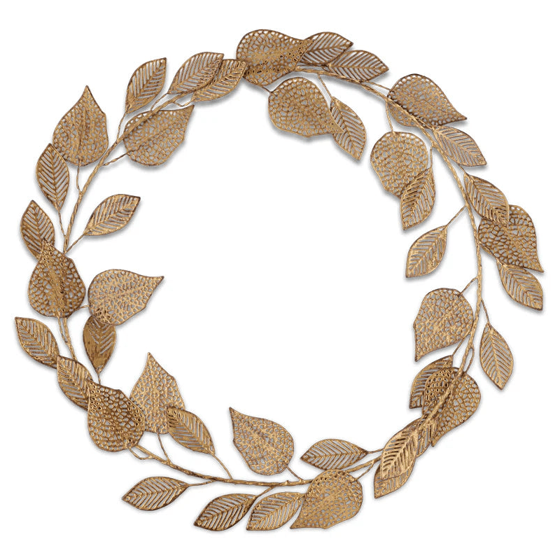 Charita Metal Wreath - Antique Brass 42cm | Annie Mo's C