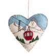 Cable Car Felt Hanging Heart 15cm | Annie Mo's