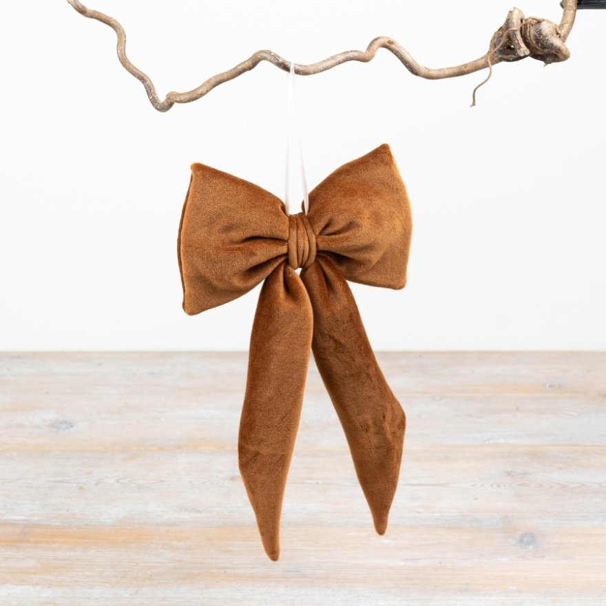 Caramel Velvet Bow 30cm | Annie Mo's