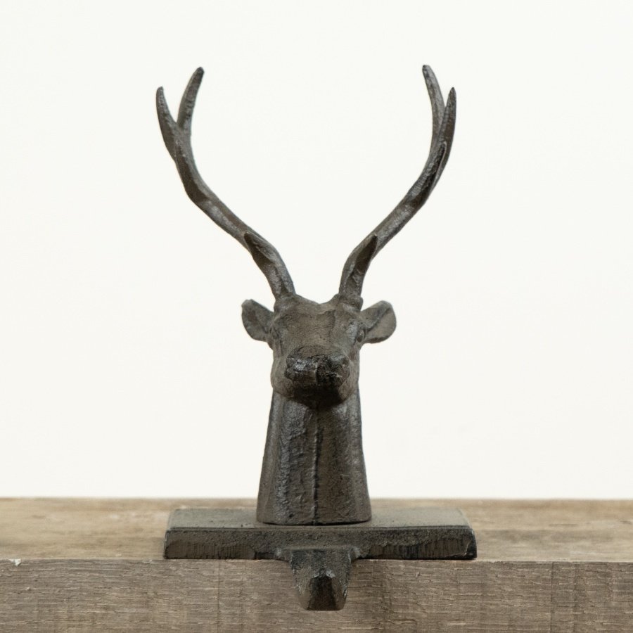 Cast Iron Stag Head Stocking Holder 24cm