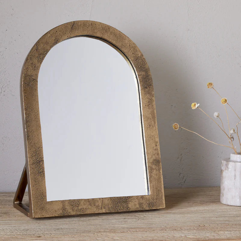 Cayce Cast Aluminum Vanity Mirror - Antiqued Brass 36cm