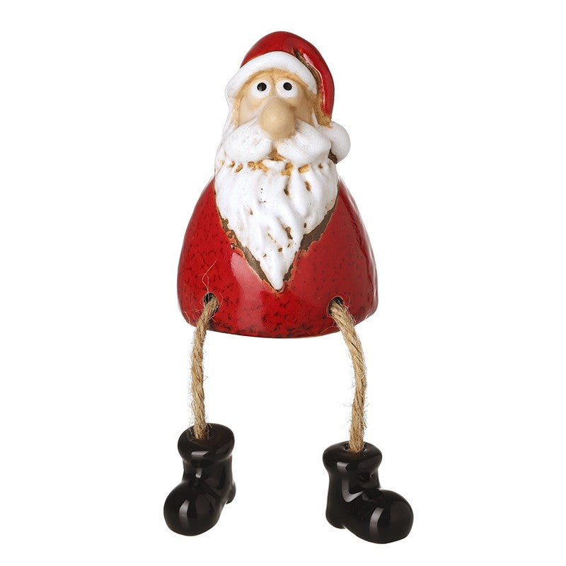 Ceramic Dangly Leg Santa 8cm