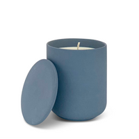 Ceramic Pot Candle - Matt Blue with Lid - Vanilla, Vetiver and Orange