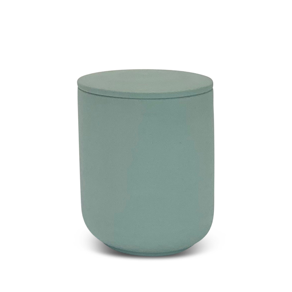Ceramic Pot Candle - Matt Sage Green with Lid - Lime Basil and Mandarin | Annie Mo's