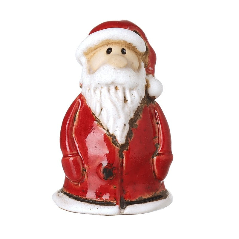 Ceramic Santa In Long Red Coat 6.7cm