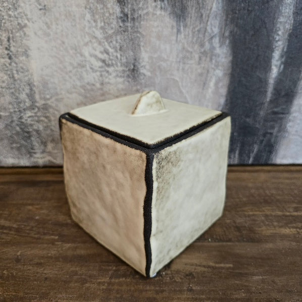 Ceramic Reactive Glaze Ashen Tissue Box 3