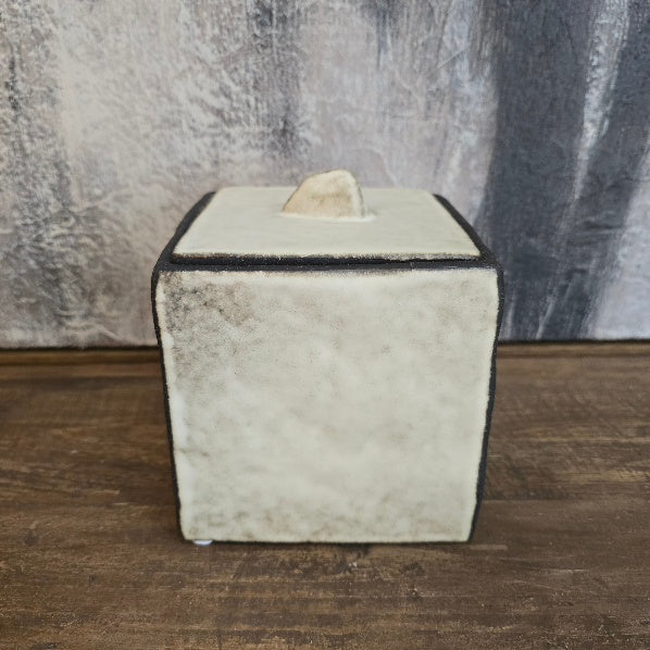 Ceramic Reactive Glaze Ashen Tissue Box 4