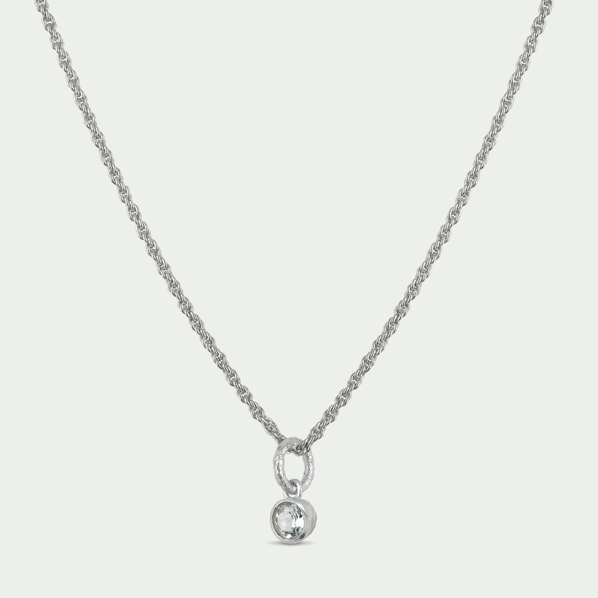 Charm Necklace Blue Topaz and Silver | Annie Mo's-C