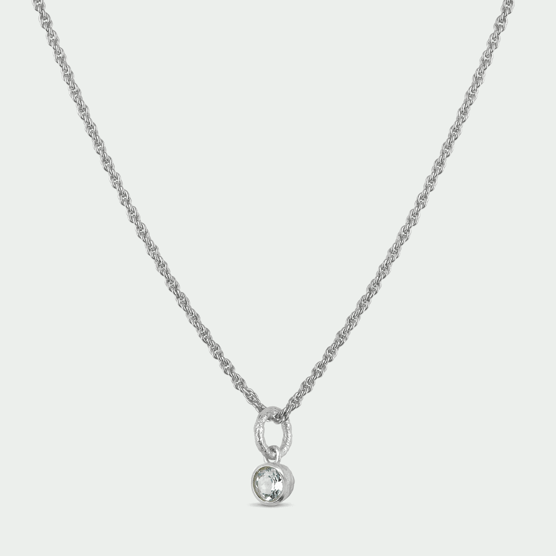 Charm Necklace Blue Topaz and Silver | Annie Mo's-C