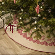 Christmas Tree Rug Natural with Red Pattern and Border Stitching 120cm | Annie Mo's