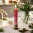 Chunky Rustic Nordic Red Candle 25cm | Annie Mo's