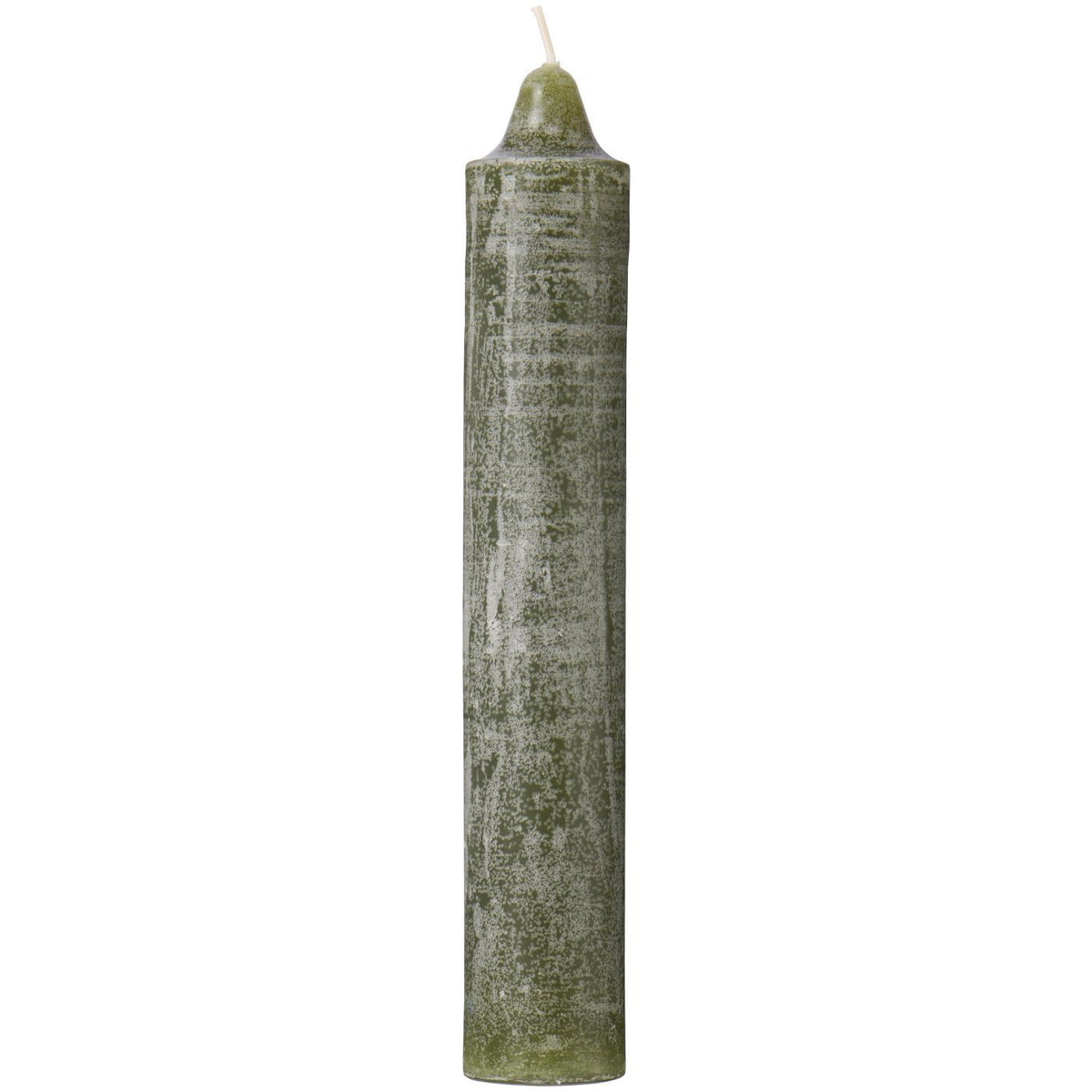 Chunky Rustic Olive Green Candle 25cm | Annie Mo's