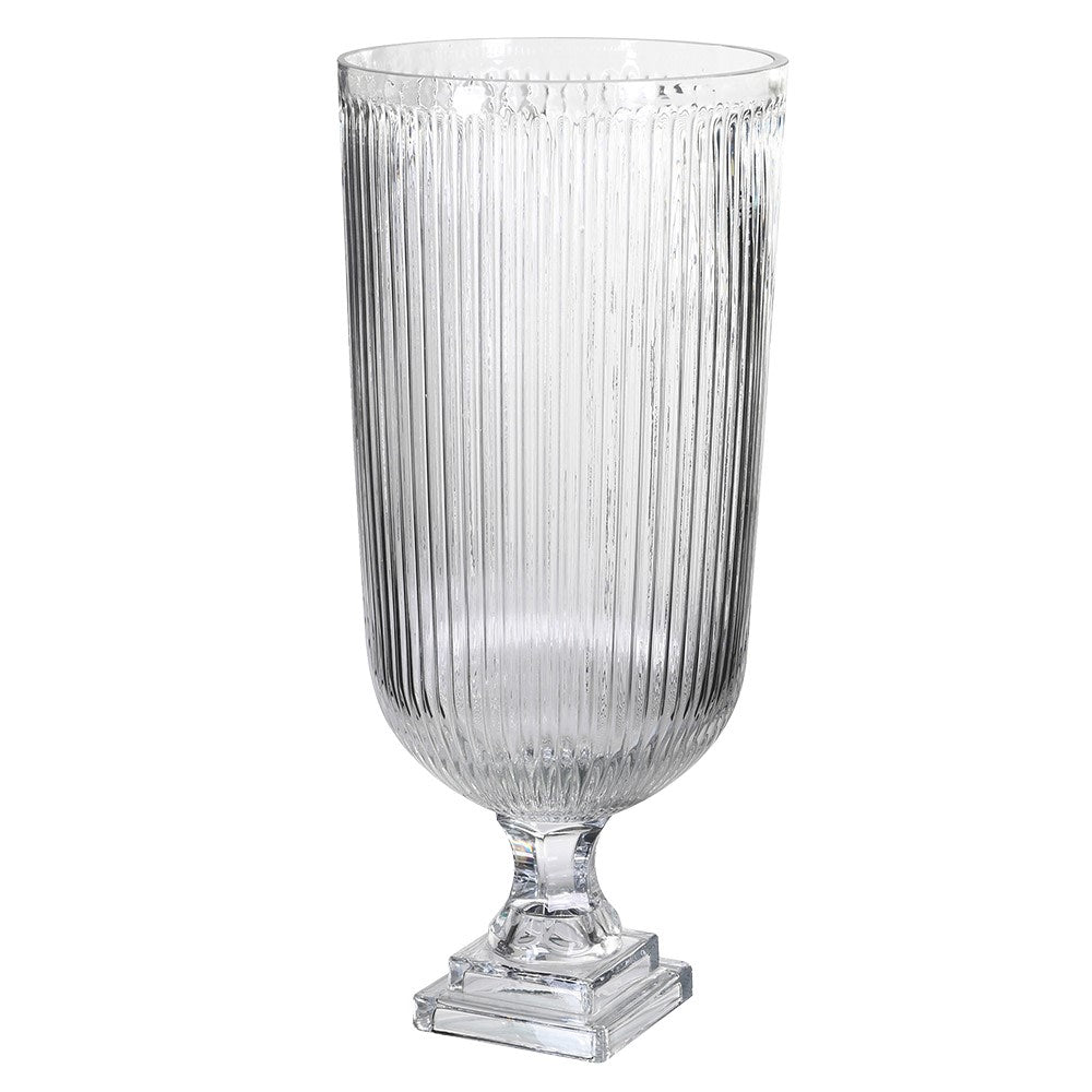 Classic Large Ribbed Glass Vase 53cm
