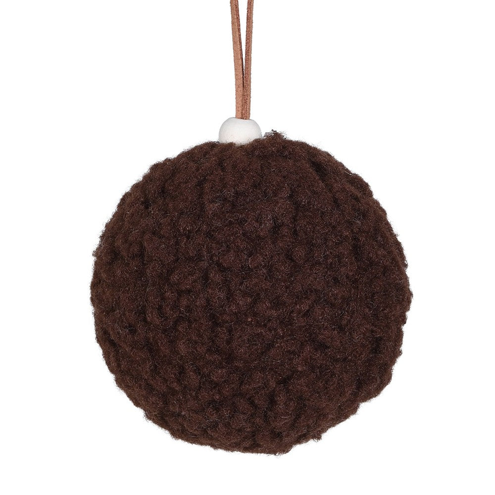 Cocoa Fluffy Bauble 8cm