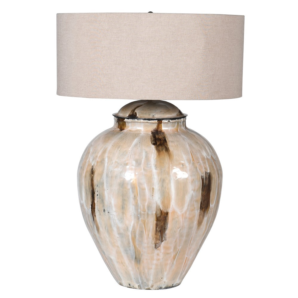 Coffee Enamel Table Lamp with Shade 75cm | Annie Mo's
