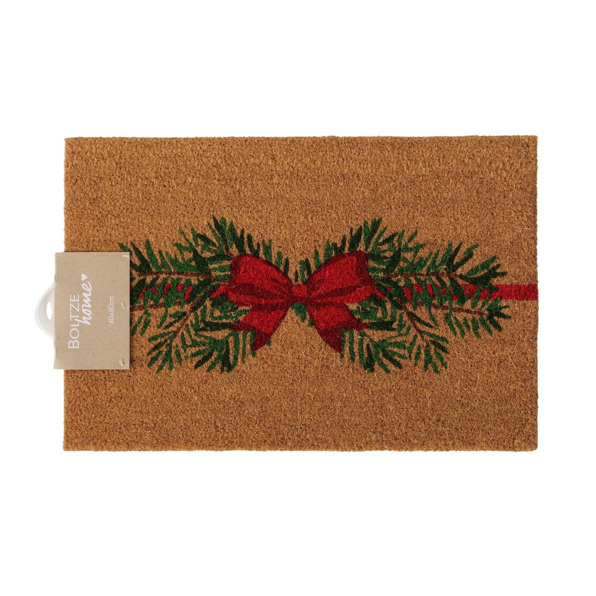 Coir Christmas Bow Doormat 60cm x 40cm | Annie Mo's