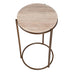 Compact Travertine Round Side Table 52cm C