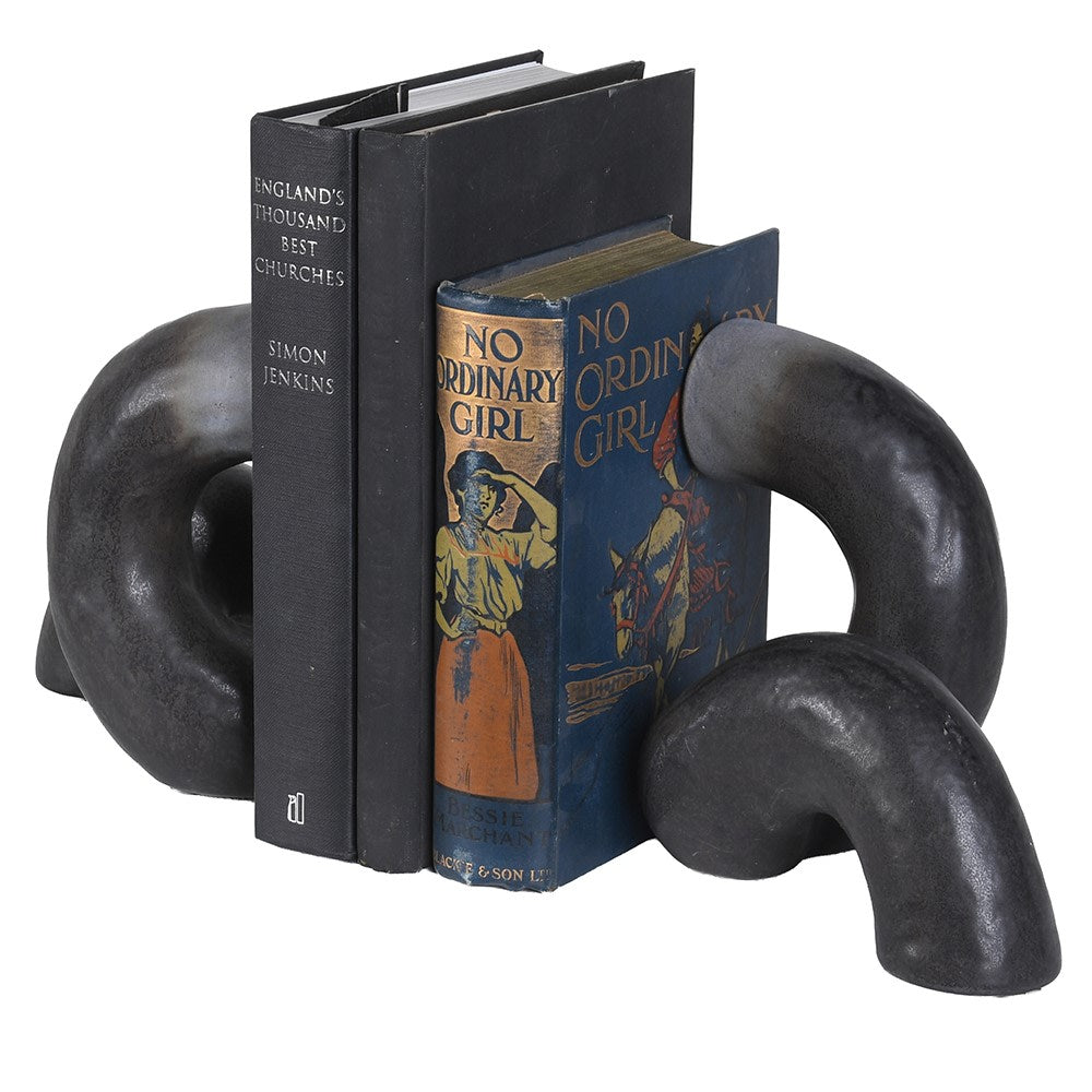 Contemporary Ceramic Swirl Bookends 17cm | Annie Mo's-B