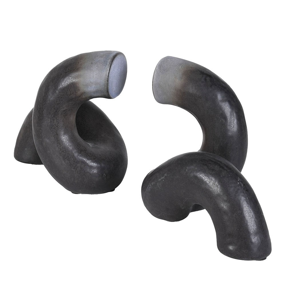 Contemporary Ceramic Swirl Bookends 17cm | Annie Mo's-C