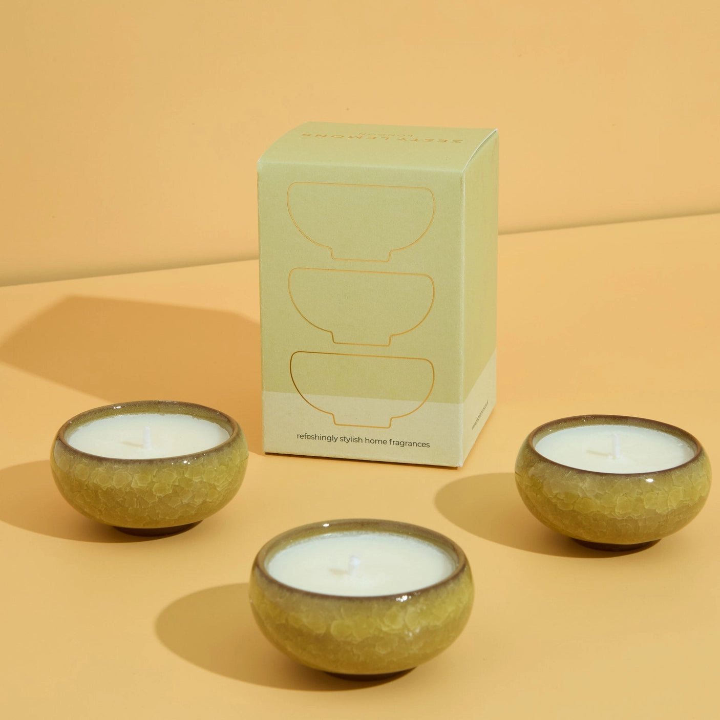 Contemporary Kiln Yellow Tea Lights - Lemon and Lavender