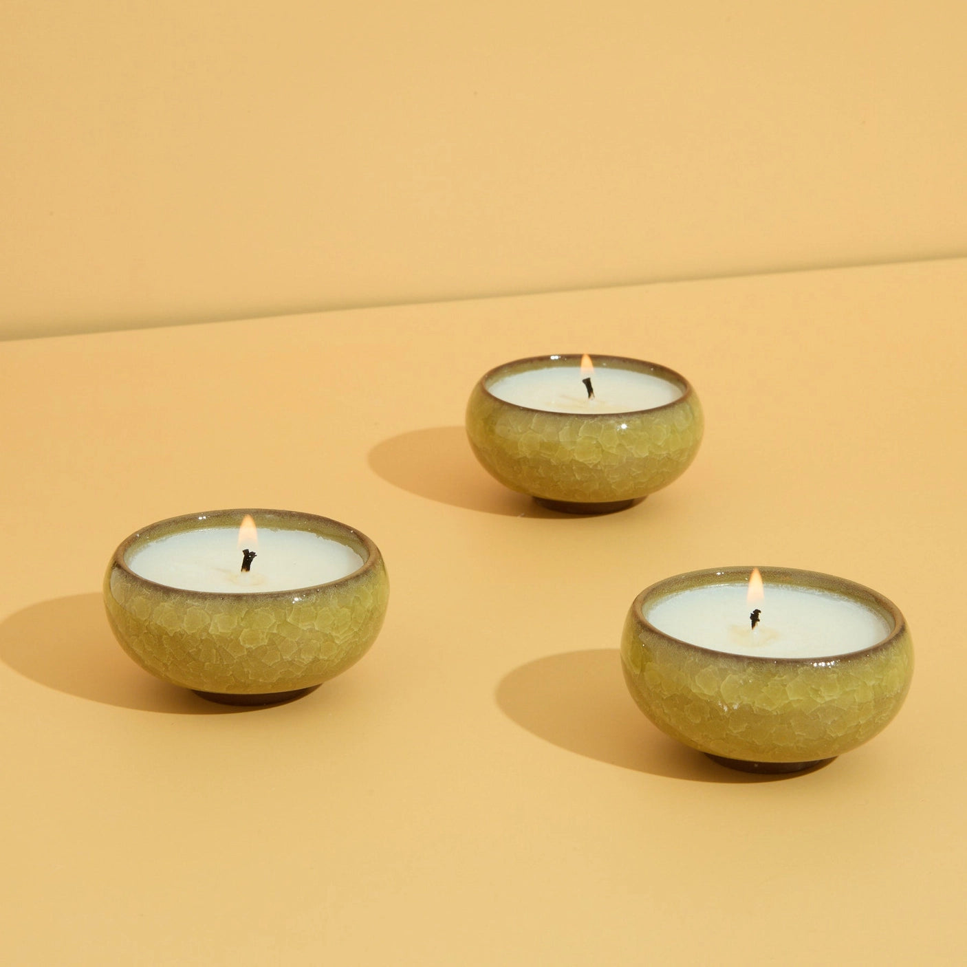 Contemporary Kiln Yellow Tea Lights - Lemon and Lavender