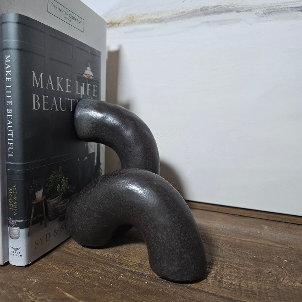 Contemporary Ceramic Swirl Bookends 17cm-D