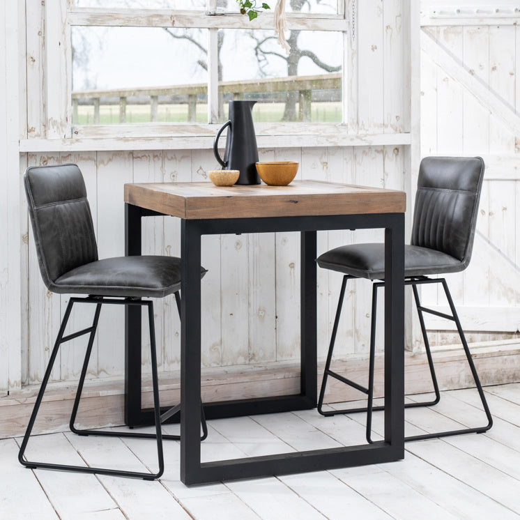 Cooper Dark Grey PU Leather Counter Dining Bar Stool (Pair)