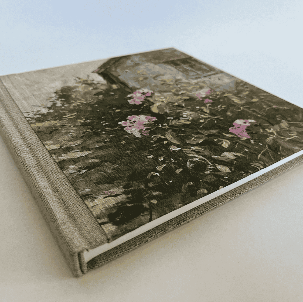 "Cottage Garden" Handmade Linen Hardcover Notebook-C
