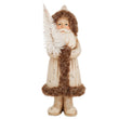 Cream Matt Santa Claus Holding Christmas Tree 20cm | Annie Mo's