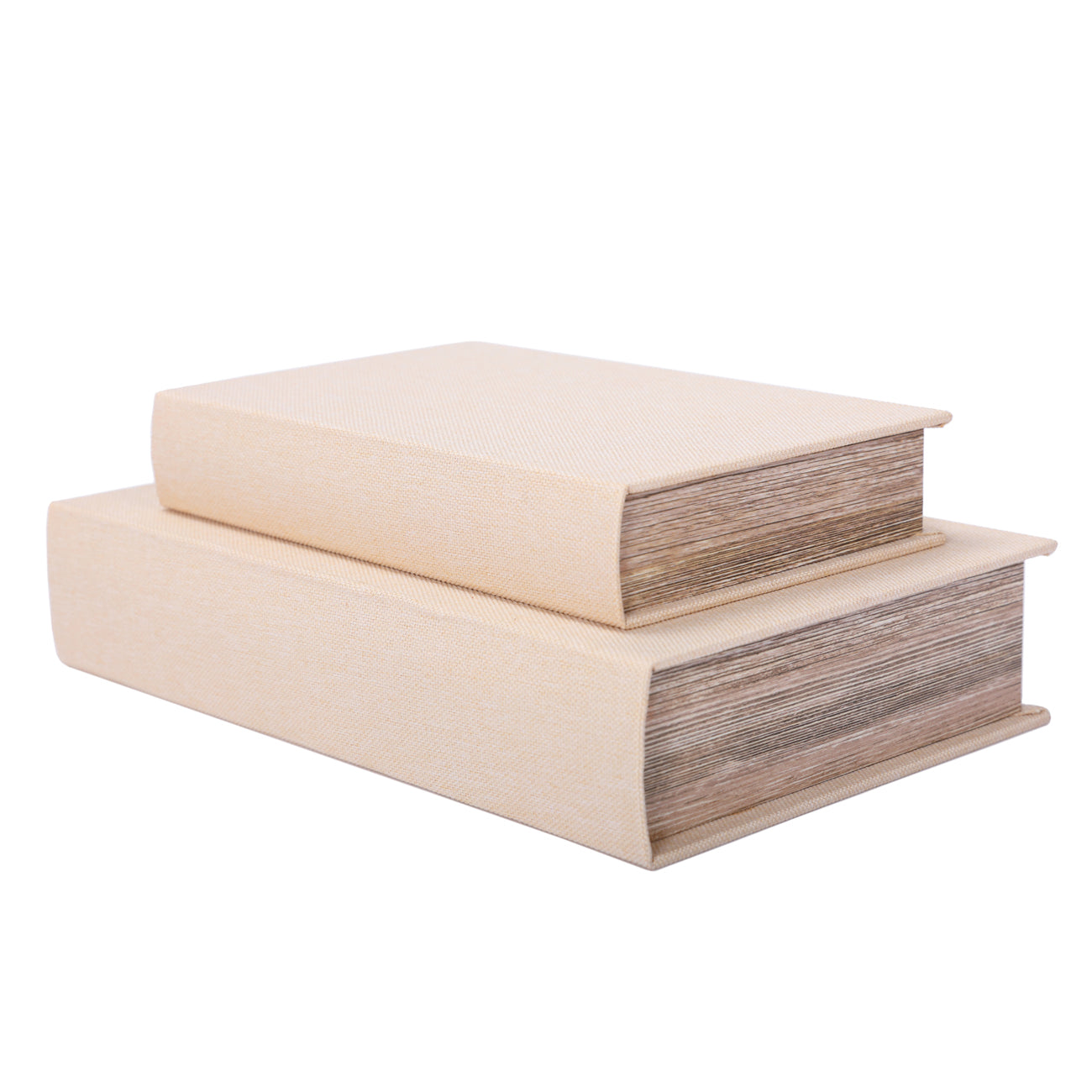 Cream Set of Two Book Boxes 33cm | Annie Mo's