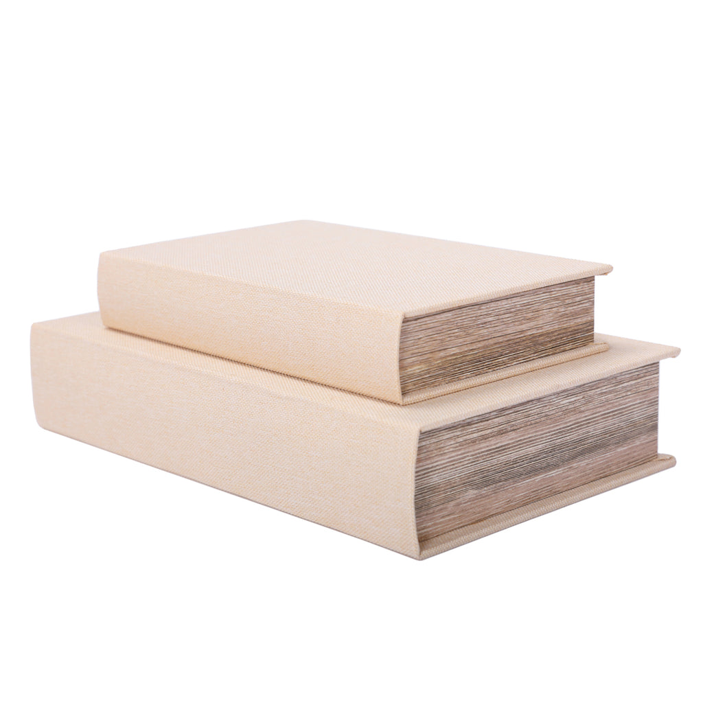 Cream Set of Two Book Boxes 33cm | Annie Mo's