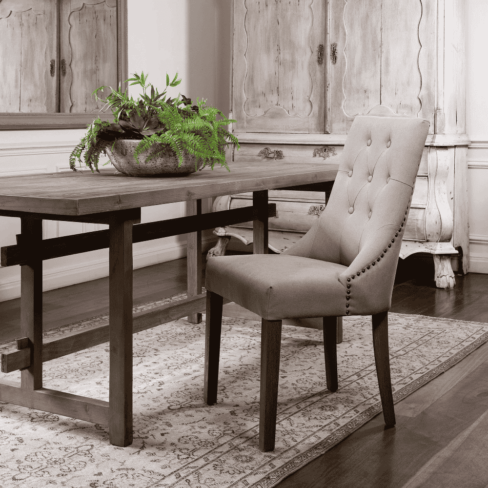St James Button Back Dining Chair - Off White | Annie Mo's