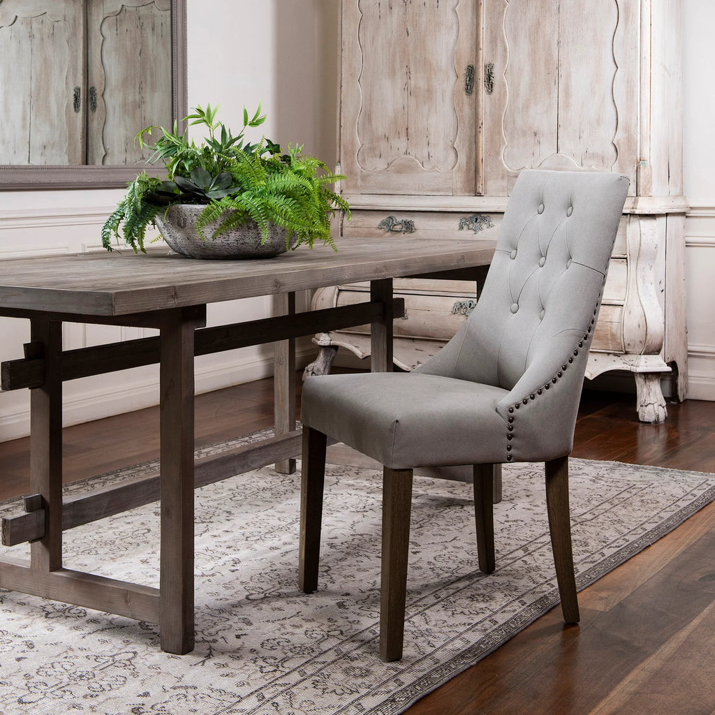 St James Button Back Dining Chair - Off White | Annie Mo's