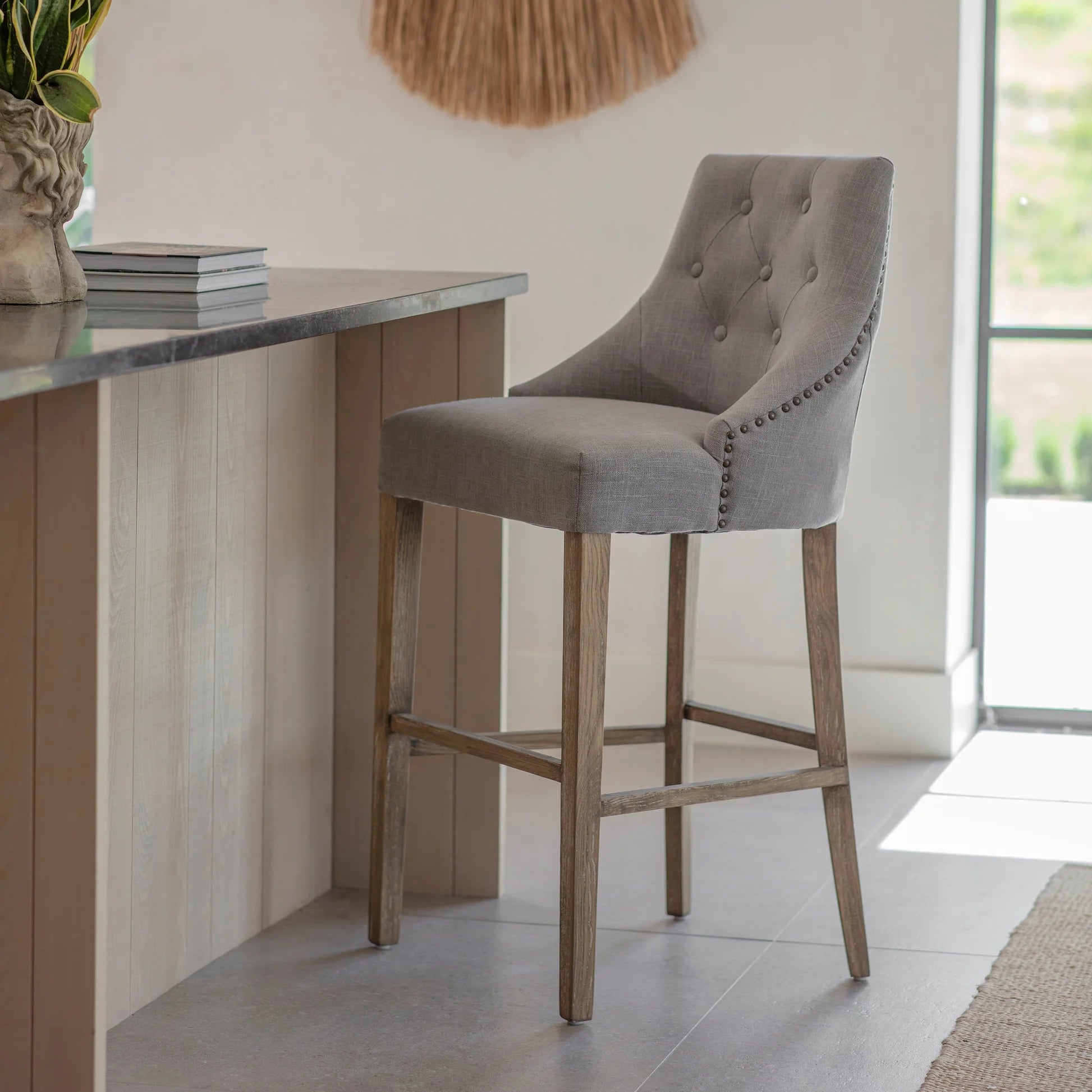 Colleville Button Back Bar Stool | Annie Mo's