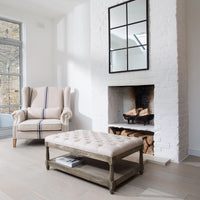 St James Buttoned Coffee Table 103cm  | Annie Mo's