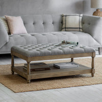 Colleville Soft Grey Buttoned Stool 103cm