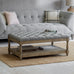 Colleville Soft Grey Buttoned Stool 103cm