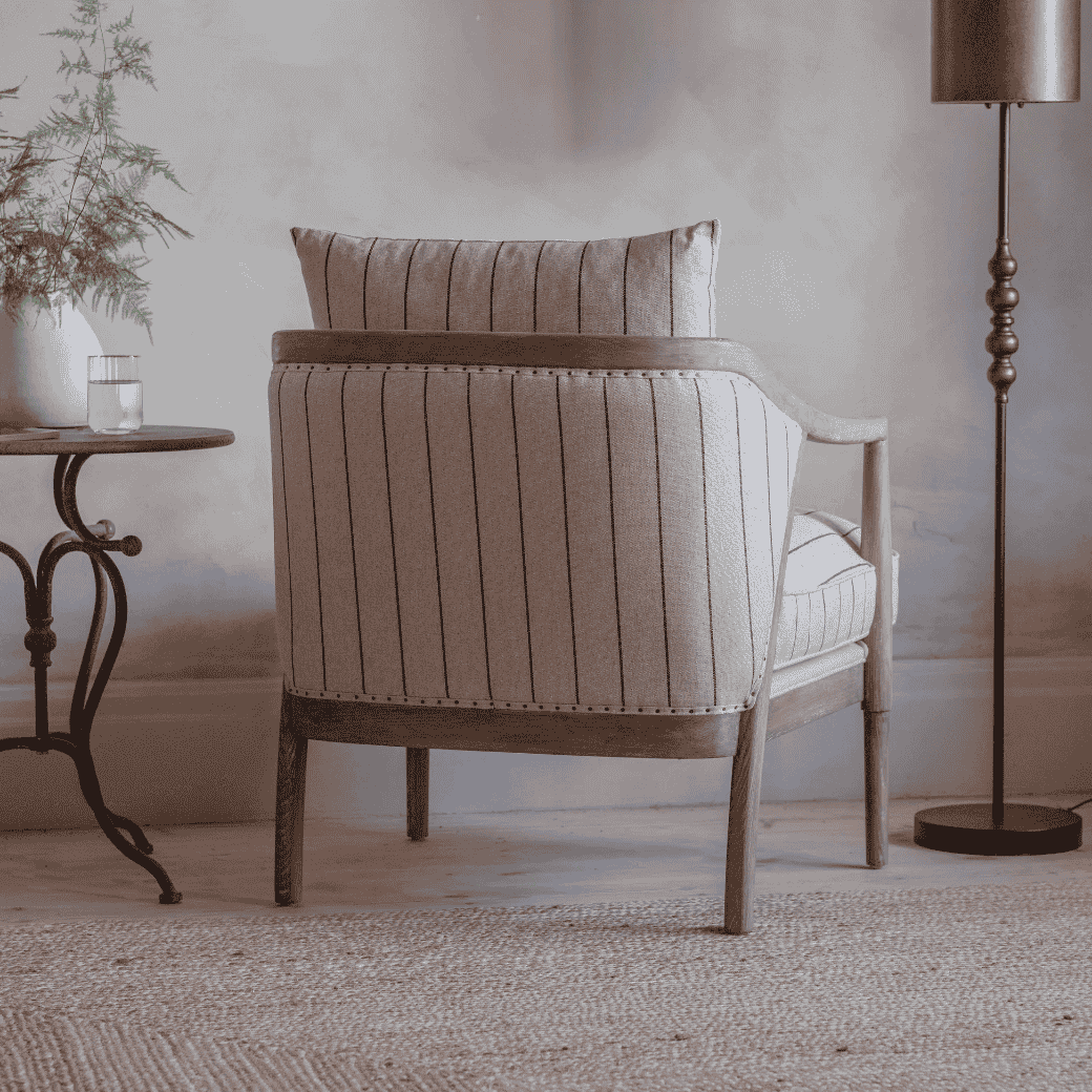 St Francis Striped Armchair-E