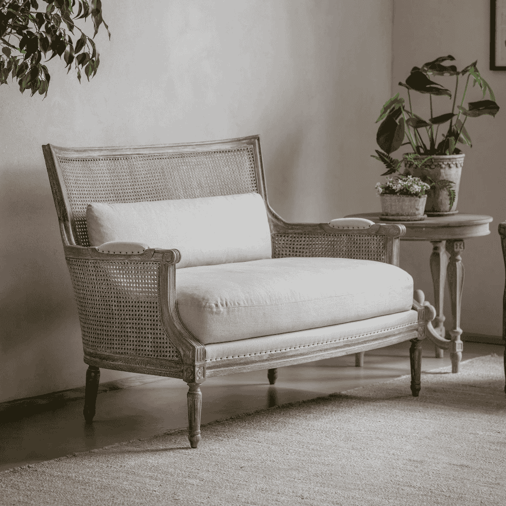 Barton Wingback Bergere Two Seat Sofa
