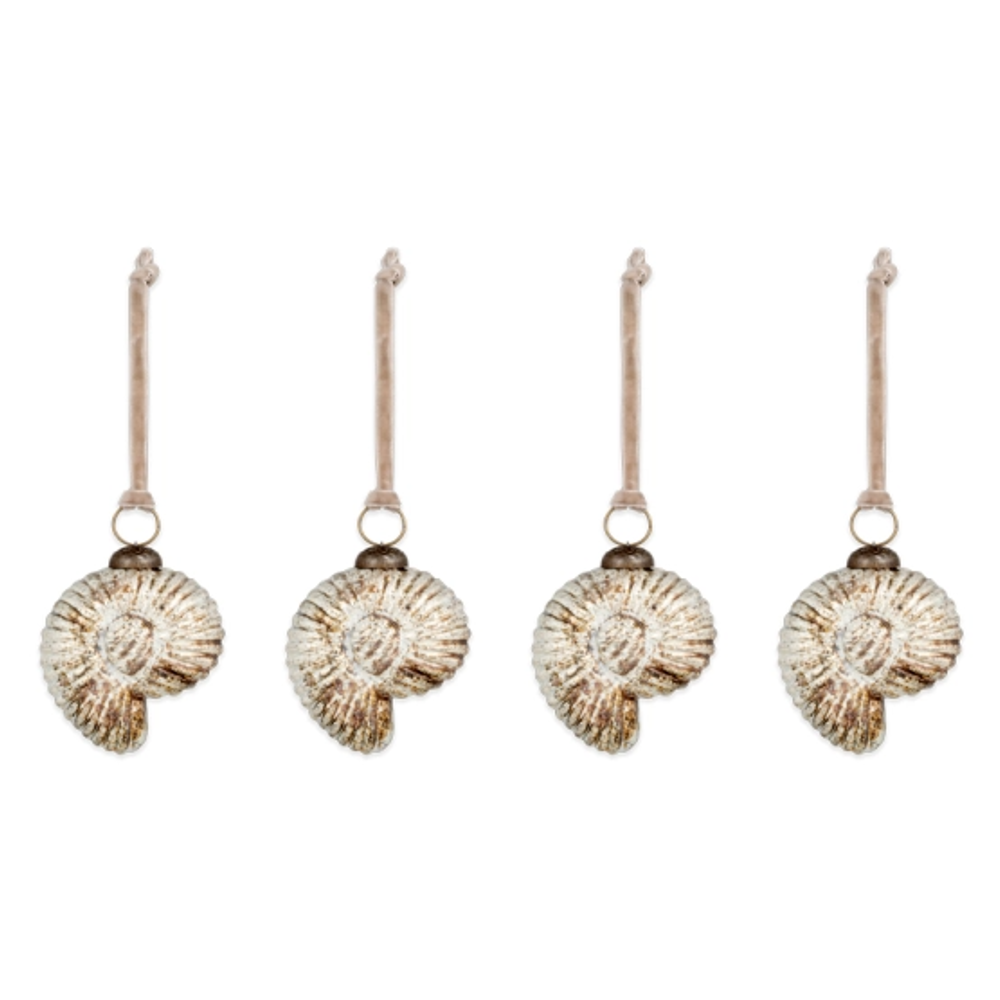 Dachin Shell Baubles - Rustic Gold - Set of Four-C