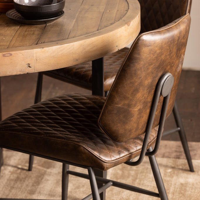Dalton Dark Brown PU Leather Dining Chair