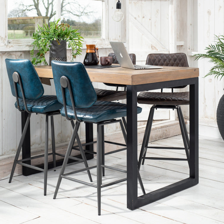 Dalton Navy PU Leather Counter Dining Bar Stool