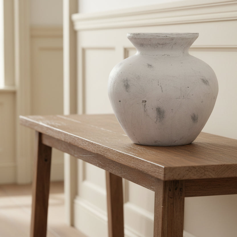 Darcy Antique White Vase 30cm High | Annie Mo's