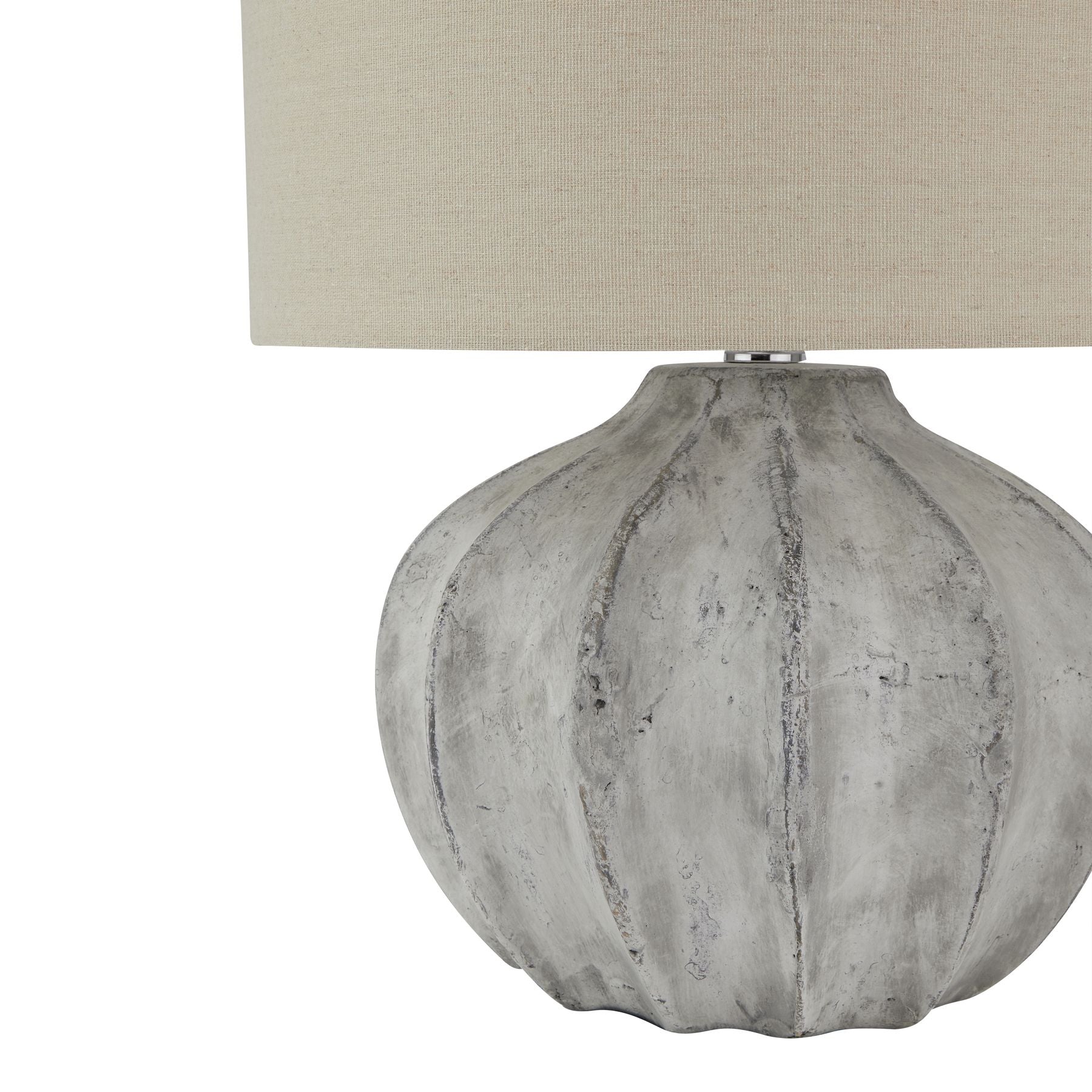 Darcy Antique White Flute Table Lamp With Linen Shade 34cm B | Annie Mo's