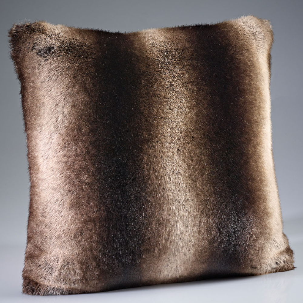 Dark Brown Alaska Faux Fur Cushions - Size Choice | Annie Mo's