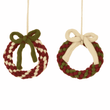 Two Assorted Wool Wreaths with Bows 15cm B | Annie Mo's
