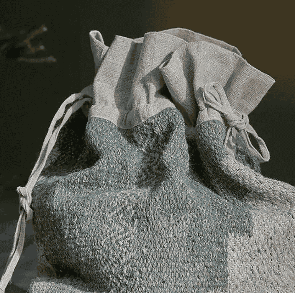 Dhanda Recycled Wool Sack - Moss and Natural-B
