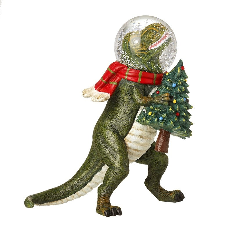 Dinosaur Christmas Snowglobe Ornament 12cm | Annie Mo's