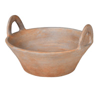 Distressed Pale Terracotta Bowl with Handles 29cm